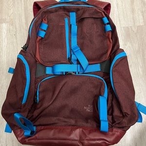 North Face Backpack Maroon/Blue